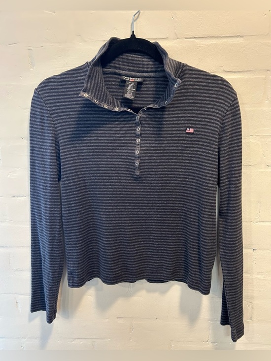 Polo Ralph Lauren Tops - RL Polo Jeans Co Y2K Preppy Normcore Striped Henley Button Collar Top M